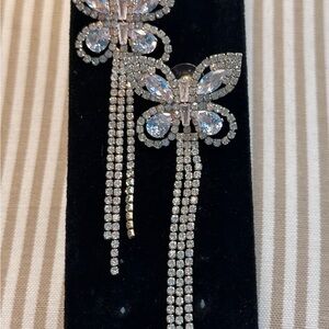 Nordstrom Silver Crystal Drop Earrings